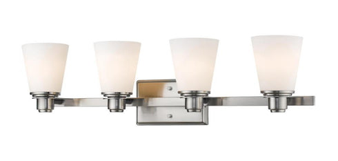 Z-Lite Kayla 4 Light Vanity in Brushed Nickel Finish Model: 7001-4V-BN