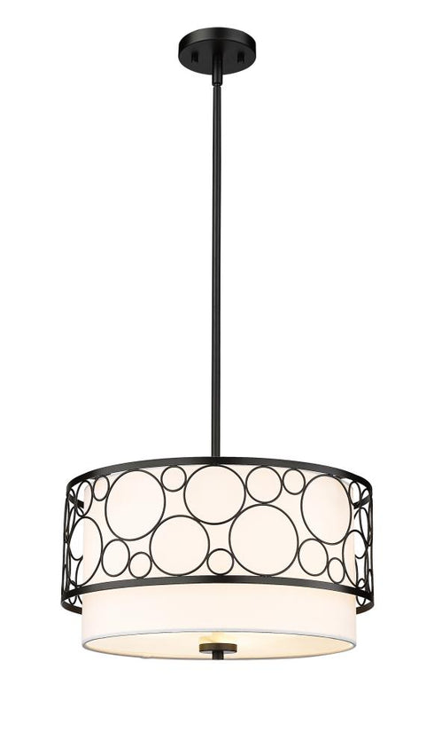 Z-Lite Kendall 3 Light Pendant in Brushed Nickel Finish Model: 197-17BN