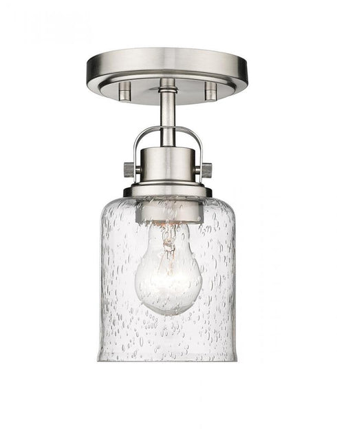 Z-Lite Kinsley 1 Light Flush Mount in Brushed Nickel Finish Model: 340F1-BN