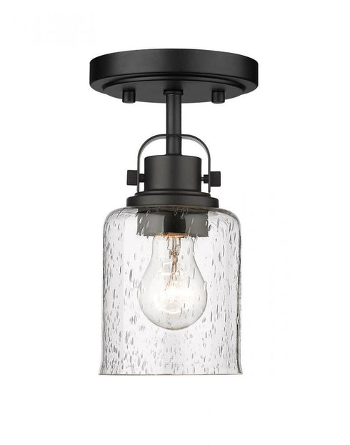 Z-Lite Kinsley 1 Light Flush Mount in Brushed Nickel Finish Model: 340F1-BN