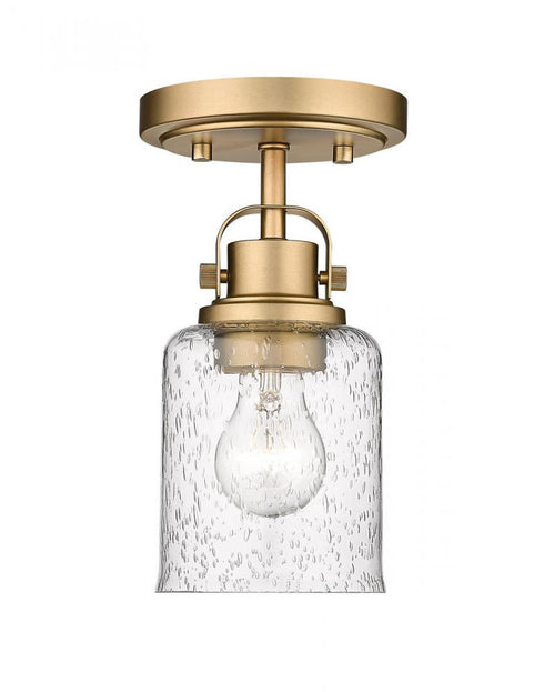 Z-Lite Kinsley 1 Light Flush Mount in Brushed Nickel Finish Model: 340F1-BN