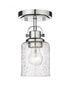 Z-Lite Kinsley 1 Light Flush Mount in Brushed Nickel Finish Model: 340F1-BN