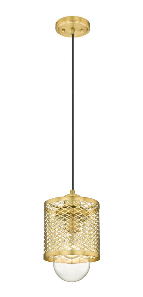 Z-Lite Kipton 1 Light Pendant in Matte Black Finish Model: 3037MP-MB