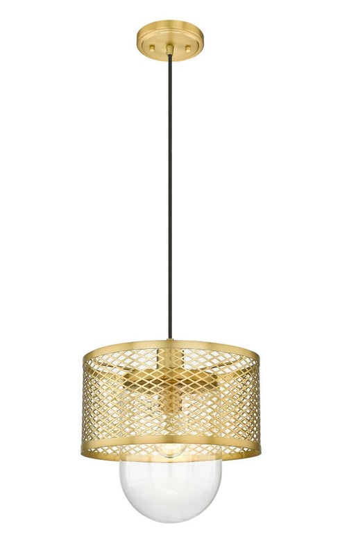 Z-Lite Kipton 1 Light Pendant in Matte Black Finish Model: 3037P11-MB