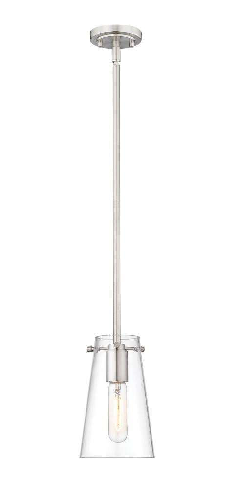 Z-Lite Kira 1 Light Pendant in Brushed Nickel Finish Model: 7508MP-ROD-BN