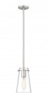 Z-Lite Kira 1 Light Pendant in Brushed Nickel Finish Model: 7508MP-ROD-BN