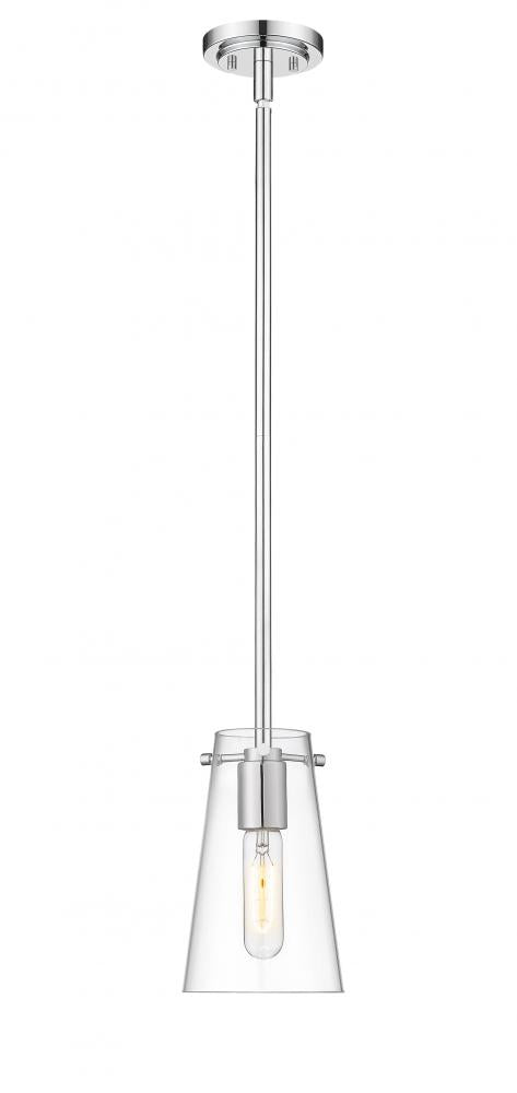 Z-Lite Kira 1 Light Pendant in Brushed Nickel Finish Model: 7508MP-ROD-BN
