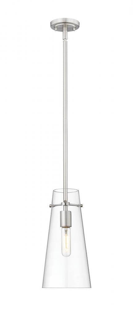 Z-Lite Kira 1 Light Pendant in Brushed Nickel Finish Model: 7508P-ROD-BN