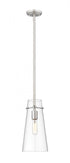 Z-Lite Kira 1 Light Pendant in Brushed Nickel Finish Model: 7508P-ROD-BN