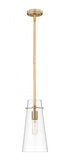 Z-Lite Kira 1 Light Pendant in Brushed Nickel Finish Model: 7508P-ROD-BN