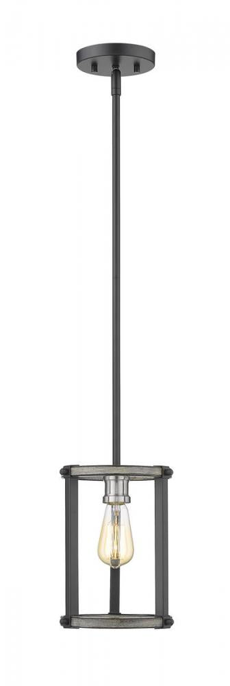 Z-Lite Kirkland 1 Light Pendant in Ashen Barnboard Finish Model: 472MPR-ABB