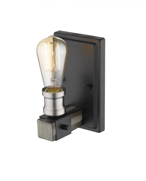 Z-Lite Kirkland 1 Light Wall Sconce in Ashen Barnboard Finish Model: 472-1S-ABB