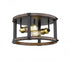 Z-Lite Kirkland 2 Light Flush Mount in Ashen Barnboard Finish Model: 472F2R-ABB