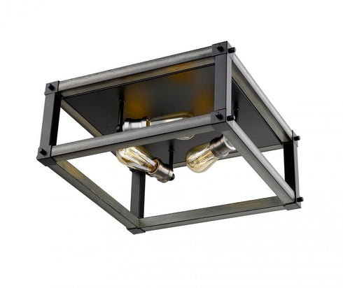 Z-Lite Kirkland 3 Light Flush Mount in Ashen Barnboard Finish Model: 472F3S-ABB