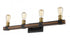 Z-Lite Kirkland 4 Light Vanity in Rustic Mahogany Finish Model: 472-4V-RM