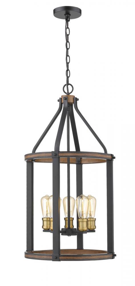 Z-Lite Kirkland 5 Light Chandelier in Ashen Barnboard Finish Model: 472-5P-ABB