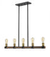 Z-Lite Kirkland 5 Light Linear Chandelier in Ashen Barnboard Finish Model: 472-5L-ABB