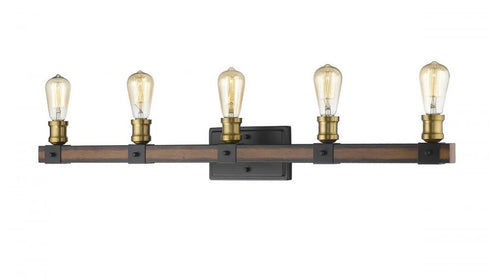 Z-Lite Kirkland 5 Light Vanity in Ashen Barnboard Finish Model: 472-5V-ABB