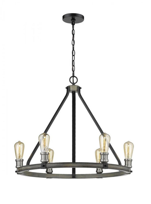 Z-Lite Kirkland 6 Light Chandelier in Ashen Barnboard Finish Model: 472-6ABB