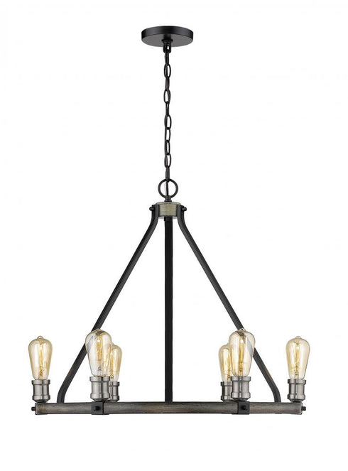 Z-Lite Kirkland 6 Light Chandelier in Ashen Barnboard Finish Model: 472-6ABB