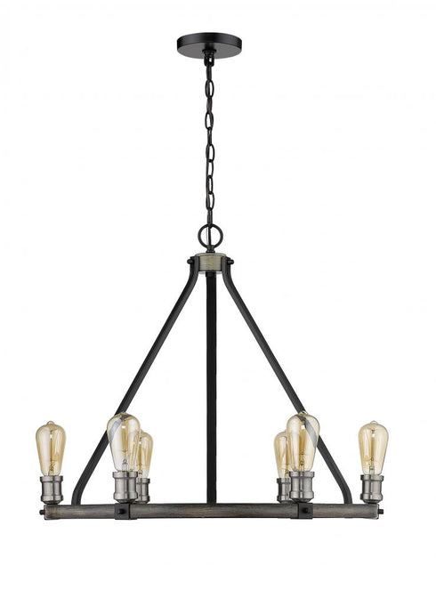 Z-Lite Kirkland 6 Light Chandelier in Ashen Barnboard Finish Model: 472-6ABB