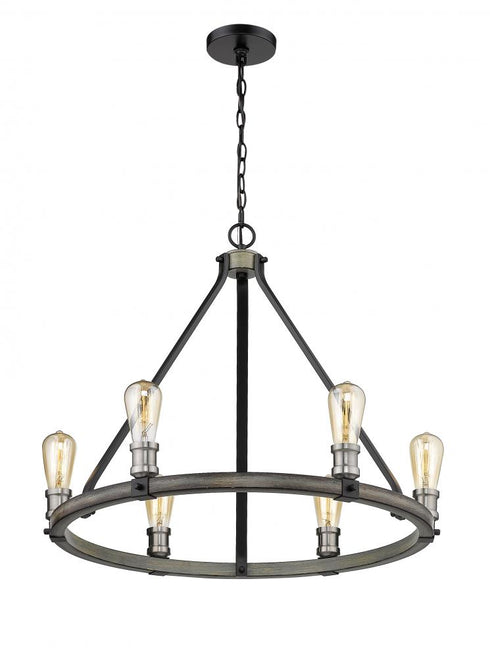 Z-Lite Kirkland 6 Light Chandelier in Ashen Barnboard Finish Model: 472-6ABB