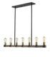 Z-Lite Kirkland 7 Light Linear Chandelier in Ashen Barnboard Finish Model: 472-7L-ABB