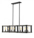 Z-Lite Kirkland 8 Light Linear Chandelier in Ashen Barnboard Finish Model: 472-8L-ABB