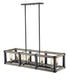 Z-Lite Kirkland 8 Light Linear Chandelier in Ashen Barnboard Finish Model: 472-8L-ABB