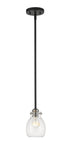 Z-Lite Kraken 1 Light Pendant in Matte Black + Brushed Nickel Finish Model: 466MP-MB-BN