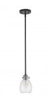 Z-Lite Kraken 1 Light Pendant in Matte Black + Brushed Nickel Finish Model: 466MP-MB-BN