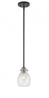 Z-Lite Kraken 1 Light Pendant in Matte Black + Brushed Nickel Finish Model: 466MP-MB-BN