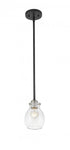 Z-Lite Kraken 1 Light Pendant in Matte Black + Brushed Nickel Finish Model: 466MP-MB-BN