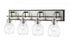 Z-Lite Kraken 4 Light Vanity in Matte Black + Brushed Nickel Finish Model: 466-4V-MB-BN