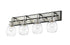 Z-Lite Kraken 4 Light Vanity in Matte Black + Brushed Nickel Finish Model: 466-4V-MB-BN