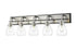Z-Lite Kraken 5 Light Vanity in Matte Black + Brushed Nickel Finish Model: 466-5V-MB-BN