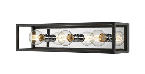 Z-Lite Kube 3 Light Vanity in Matte Black + Brushed Nickel Finish Model: 480-3V-MB-BN