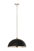 Z-Lite Landry 1 Light Pendant in Matte Black + Brushed Nickel Finish Model: 1004P20-MB-BN