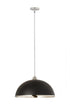 Z-Lite Landry 1 Light Pendant in Matte Black + Brushed Nickel Finish Model: 1004P20-MB-BN