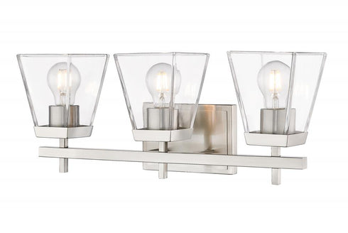 Z-Lite Lauren 3 Light Vanity in Brushed Nickel Finish Model: 819-3V-BN