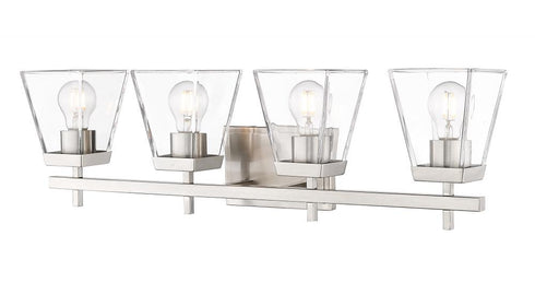 Z-Lite Lauren 4 Light Vanity in Brushed Nickel Finish Model: 819-4V-BN