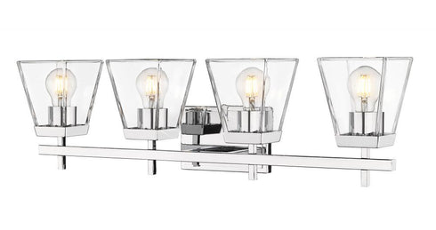 Z-Lite Lauren 4 Light Vanity in Brushed Nickel Finish Model: 819-4V-BN