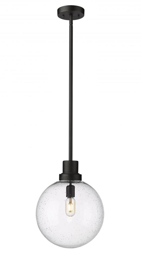 Z-Lite Laurent 1 Light Outdoor Pendant in Black Finish Model: 599P12-BK