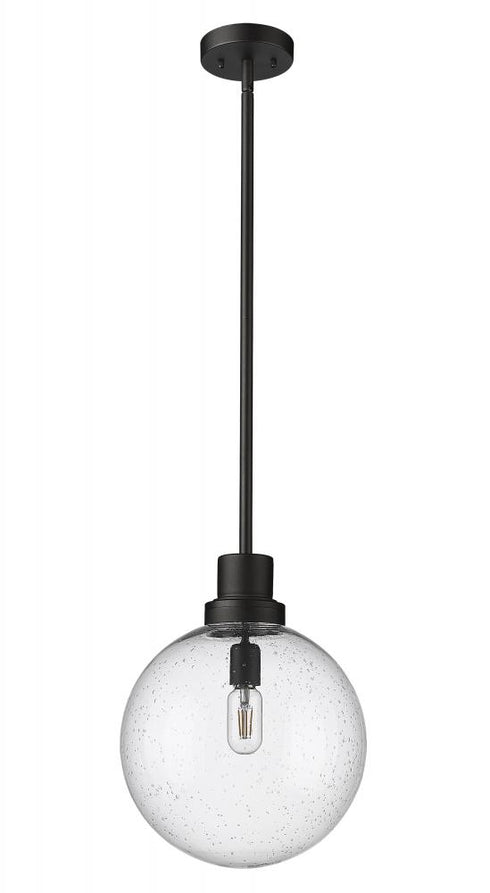 Z-Lite Laurent 1 Light Outdoor Pendant in Black Finish Model: 599P12-BK