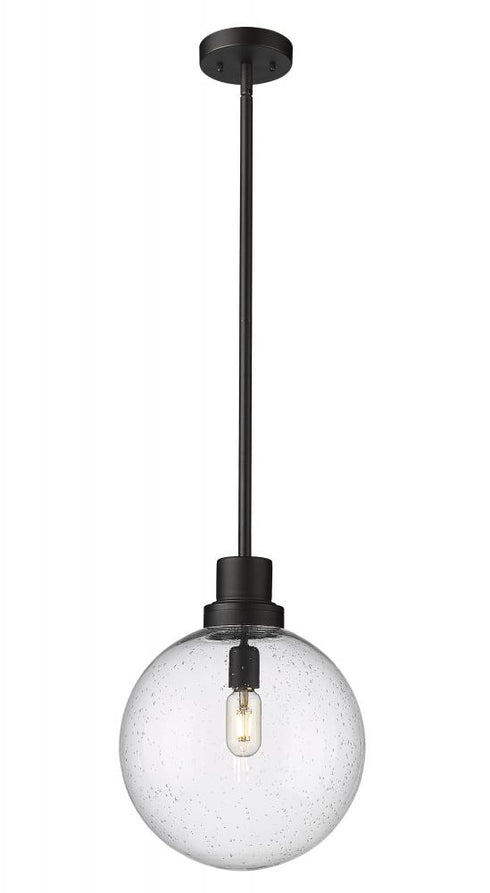 Z-Lite Laurent 1 Light Outdoor Pendant in Black Finish Model: 599P12-BK