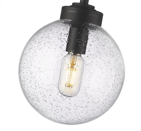 Z-Lite Laurent 1 Light Outdoor Pendant in Black Finish Model: 599P8-BK
