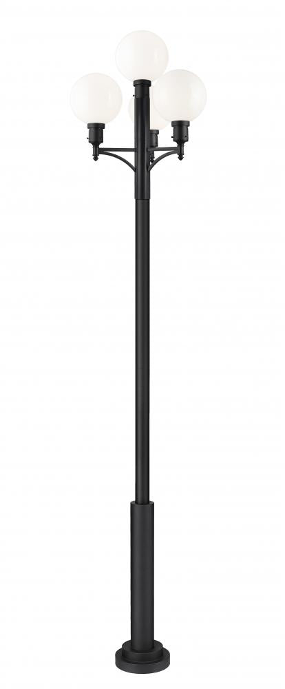 Z-Lite Laurent 1 Light Outdoor Post Mount Fixture in Black Finish Model: 597PHB-4-5010P-BK