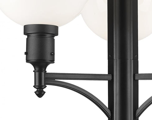 Z-Lite Laurent 1 Light Outdoor Post Mount Fixture in Black Finish Model: 597PHB-4-5010P-BK