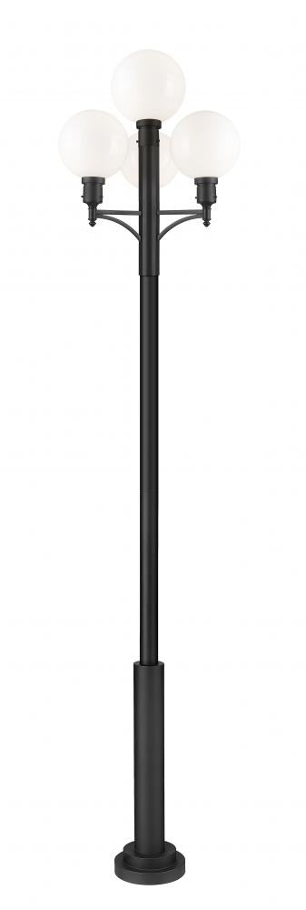 Z-Lite Laurent 1 Light Outdoor Post Mount Fixture in Black Finish Model: 597PHB-4-5010P-BK