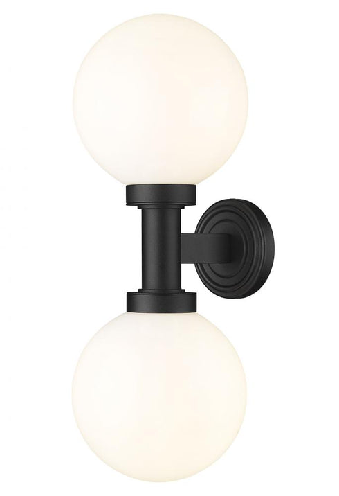 Z-Lite Laurent 2 Light Outdoor Wall Light in Black Finish Model: 597M2-BK